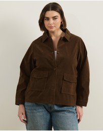 Atmos&Here Curvy - Nell Faux Suede Shacket
