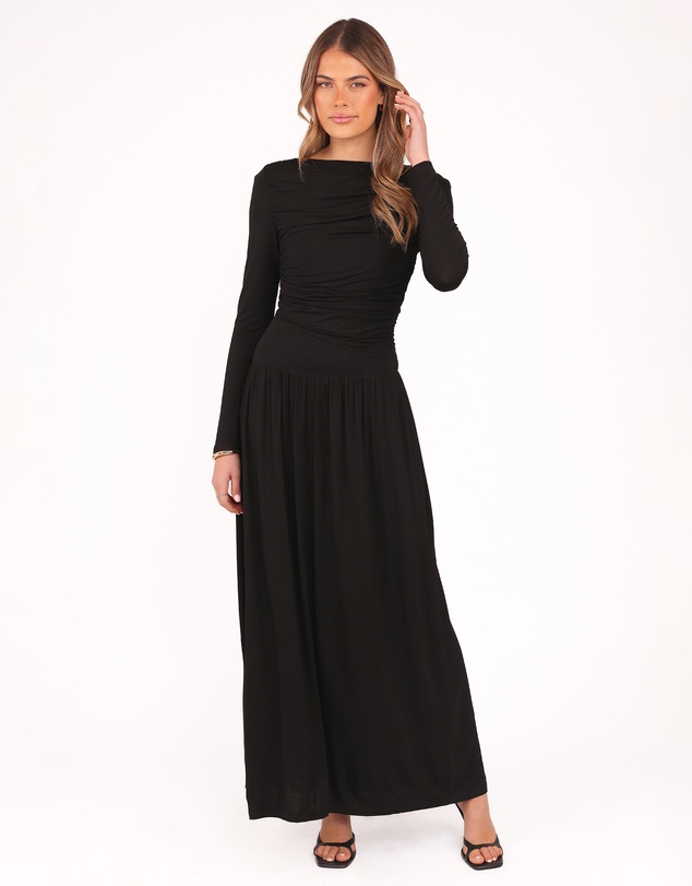 Petal & Pup - Shirley Long Sleeve Maxi Dress - Black