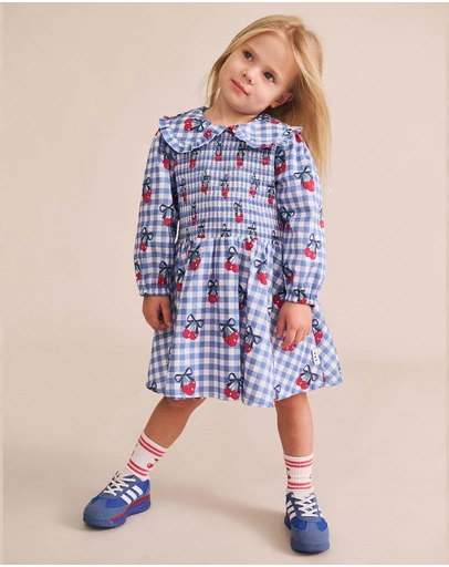Huxbaby - Cherry Gingham Shirred Dress - Babies-Kids