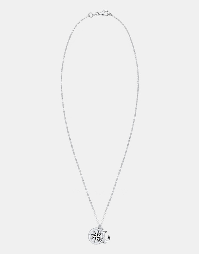 Kuzzoi - ICONIC EXCLUSIVE - Long Necklace with Anchor Pendant in Oxidised 925 Sterling Silver