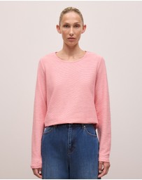Trenery - Ottoman Marle Long Sleeve T-shirt in Dusty Rose