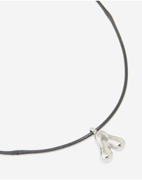 Lovisa - Waterproof Stainless Steel Large Bubble Letter A Cord Necklace