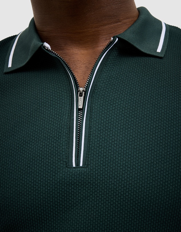 Politix - Morgan Textured Zip-up Polo