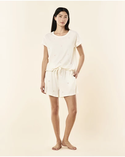 Papinelle - Jada Floral Cotton Knit Boxer PJ