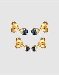 Elli Jewelry - Earrings Set with Circle Crystals 925 Sterling Silver Gold-plated