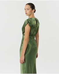 Third Form - Satin Cross Over Gather Dress