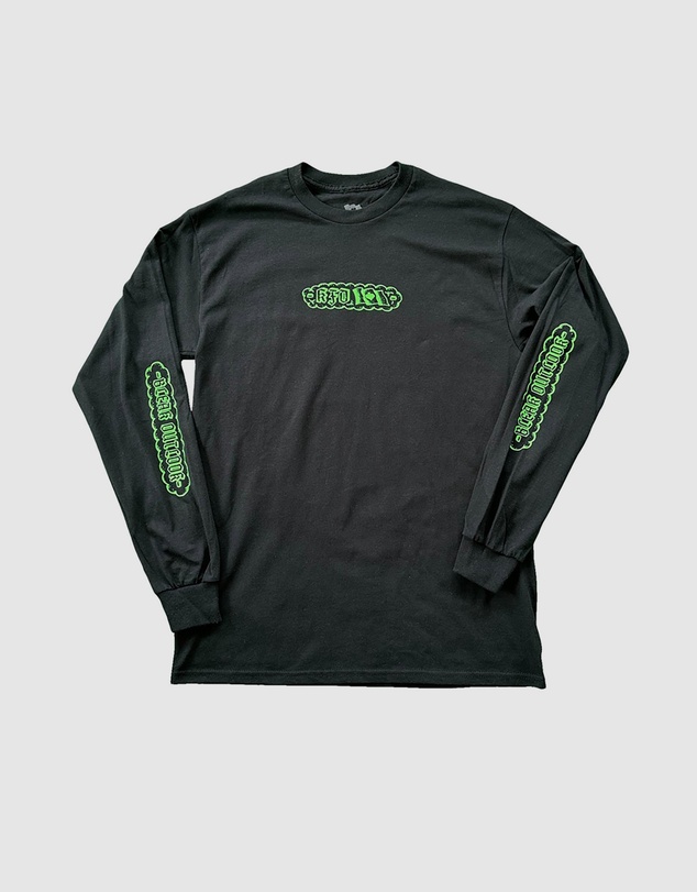 KFD - Kfd Men Bleak Outlook Long Sleeve Tshirt Relaxed Fit Crew Neck Green