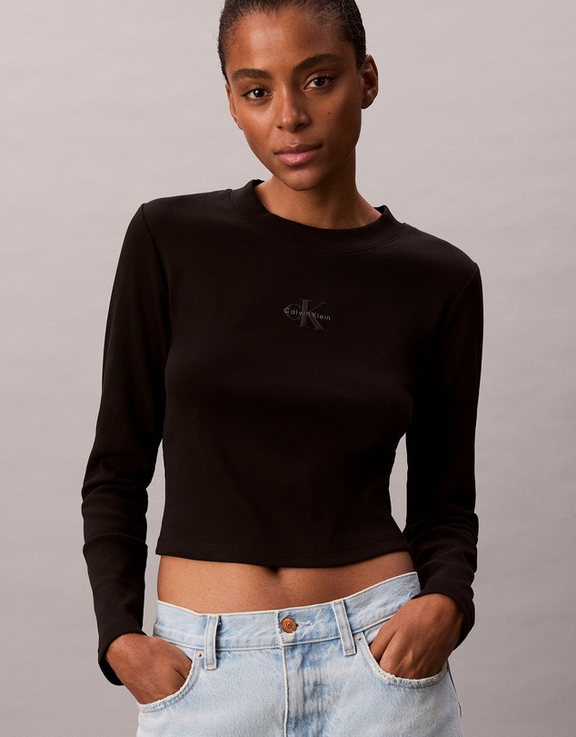 Calvin Klein Jeans - Monogram Logo Long Sleeve Baby Tee