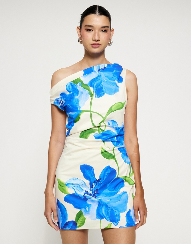 Lover - Eliza Ruched Asymmetric Mini Dress