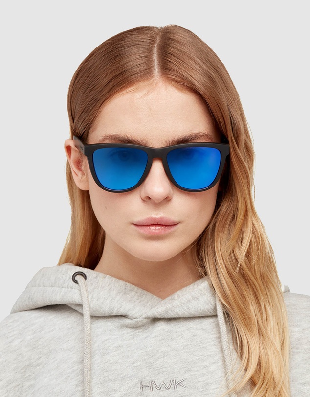 Hawkers Co - Polarized Dark Black Blue One Raw Sunglasses for Men and Women UV400