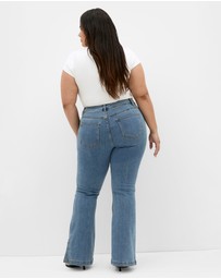 City Chic - Plus size Harley Fit Side Split Flare Leg Jean - light wash