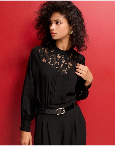 Forcast - Fiora Lace Yoke Blouse