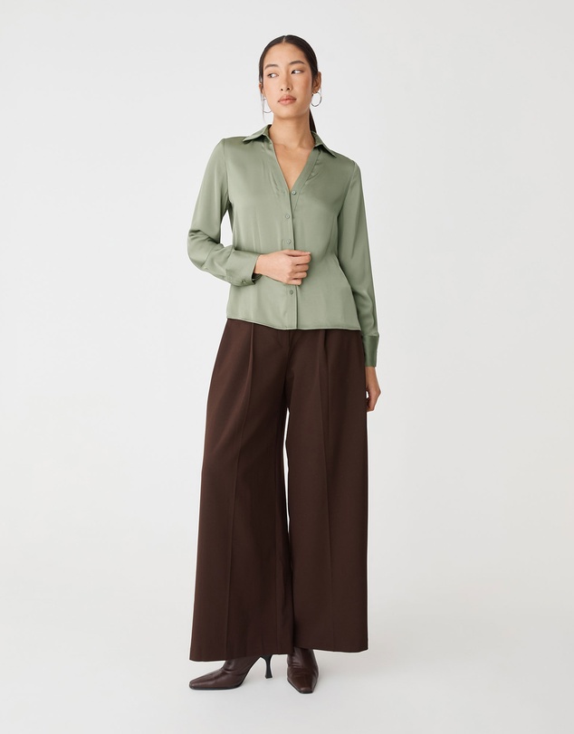 Forcast - Lila V-neck Satin Blouse