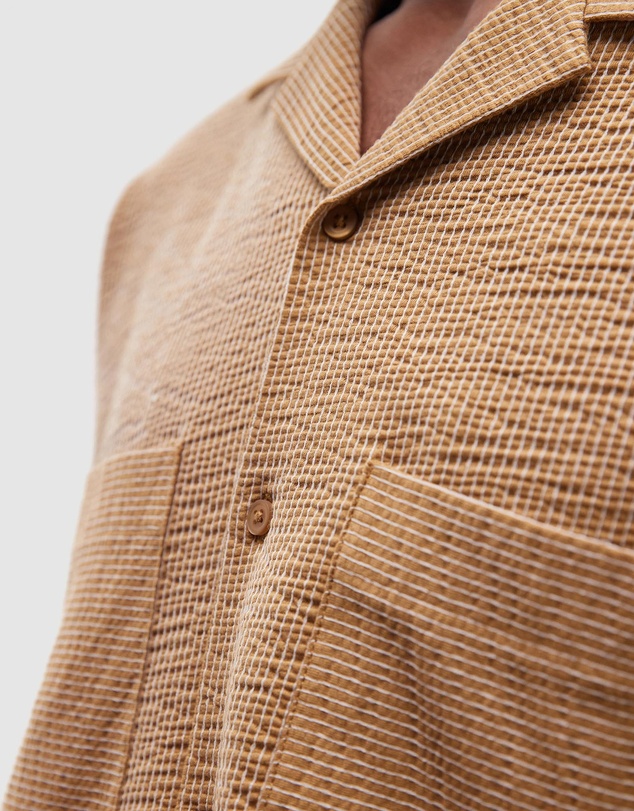 Topman - Boxy Fit Button Through Jersey Shirt With Stripe