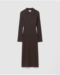 & Other Stories - Rib-Knit Polo Midi Dress