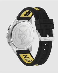 Plein Sport - Plein Rampage 44mm Black dial and Black Yellow Silicone strap