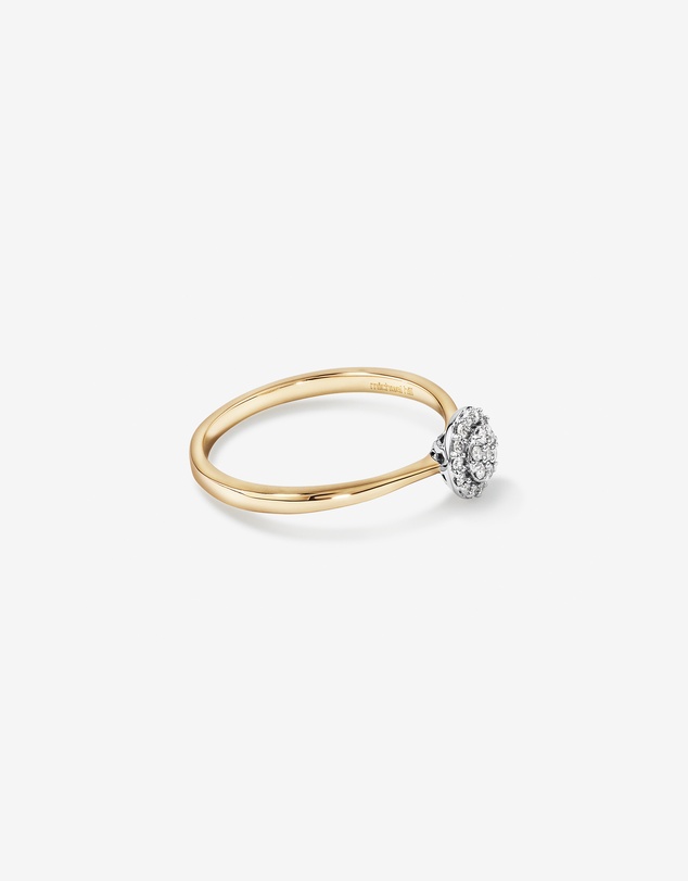 Michael Hill - 0.10 Carat TW Round Cluster Diamond Promise Ring in 10kt Yellow and White Gold
