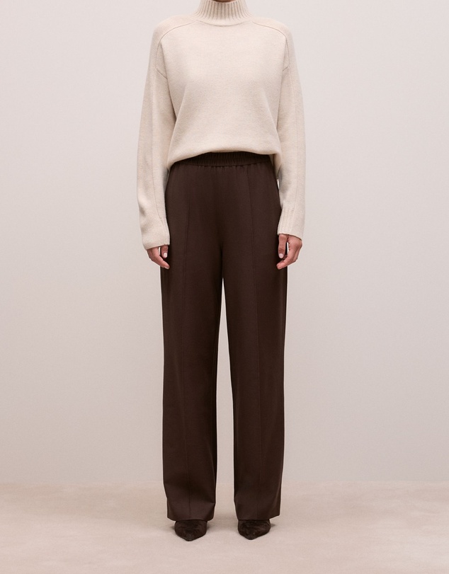 Trenery - Pintucked Pull On Pant in Coffee Bean