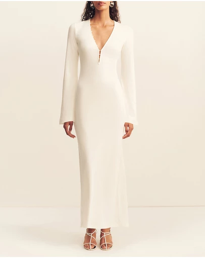 Shona Joy - Aby Plunged LS Maxi Dress