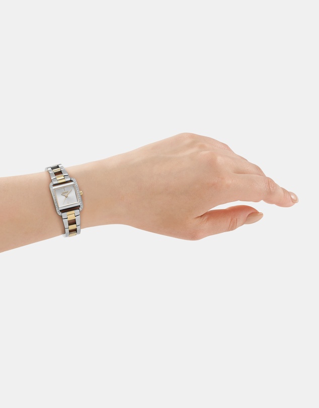 DKNY - Mini Two-Tone 21x27mm Silver Dial Womens Watch + Gold Bracelet