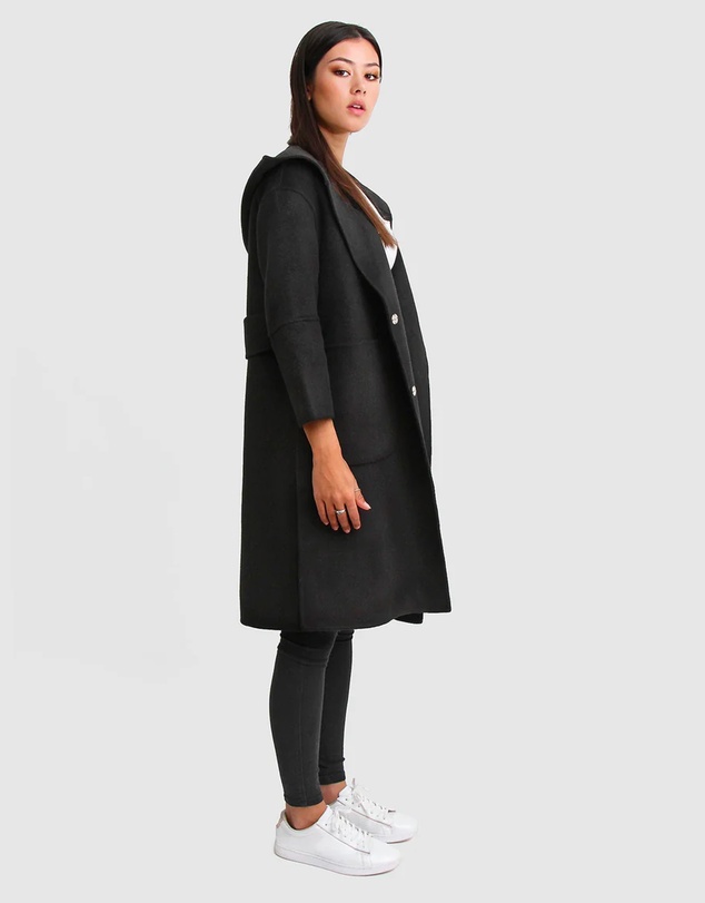 Belle & Bloom - Walk This Way Wool Blend Hooded Coat