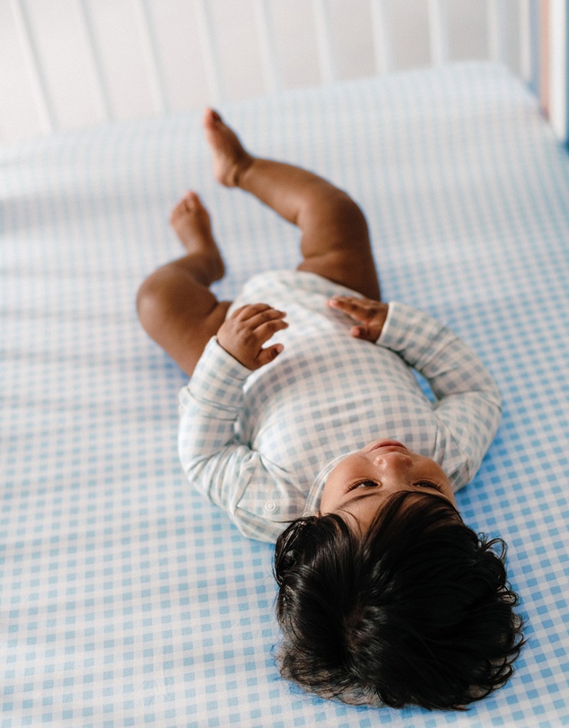Kynd Baby - Fitted Cot Sheet in Blue Gingham