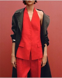 M.N.G - Limona Linen Halter-Neck Waistcoat