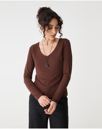 Forcast - Isla V-Neck Bamboo Top