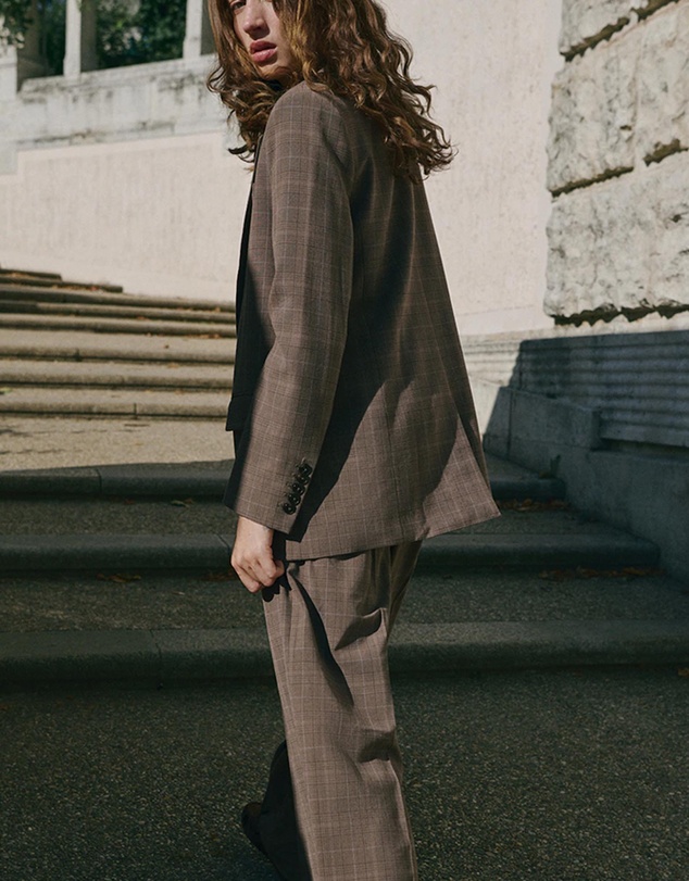 M.N.G - Wide-Leg Check Suit Trousers