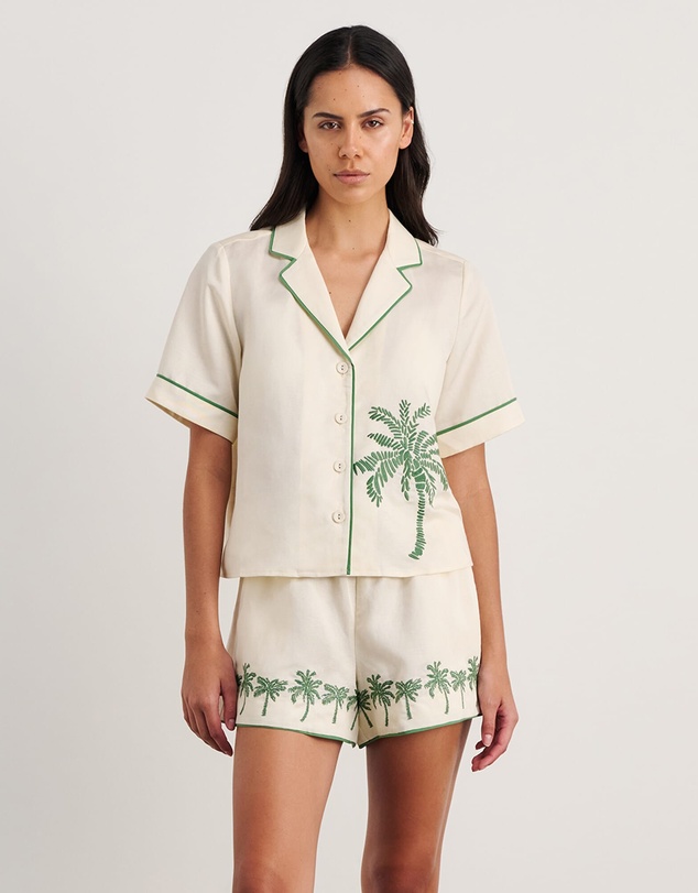 Jag - Palm Embroidered Shirt
