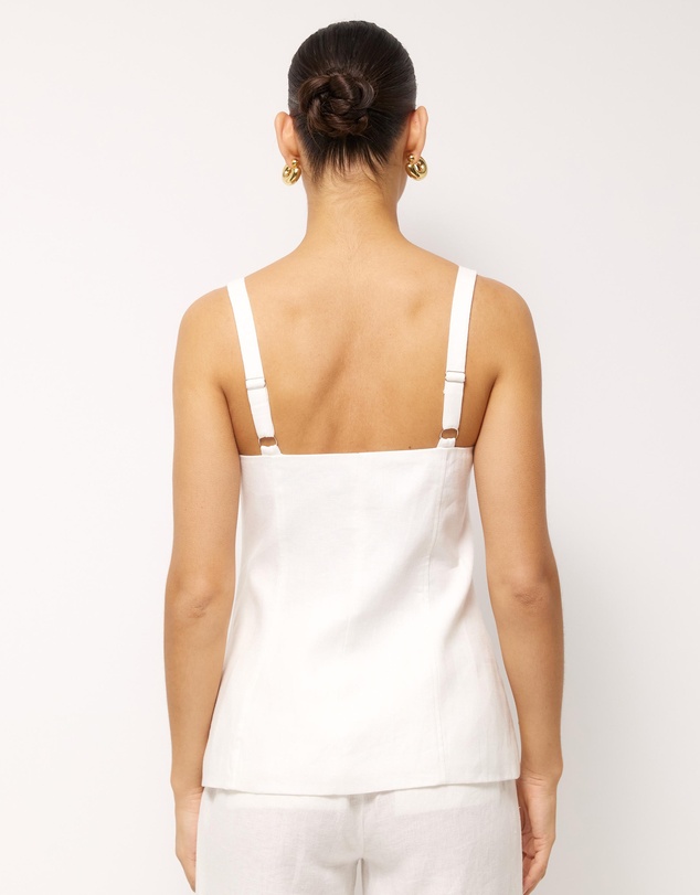 AERE - Gia Button Front Linen Cami