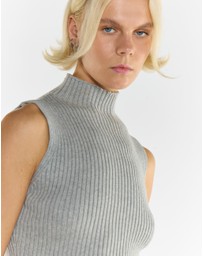 Glamorous - High Neck Ribbed Top