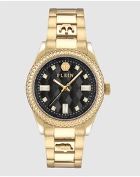 Philipp Plein - Queen 38mm Black Dial and Gold-tone bracelet