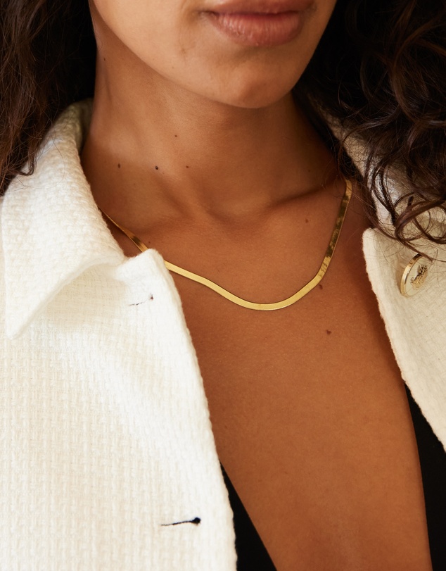 Najo - Herringbone Yellow Gold Necklace 