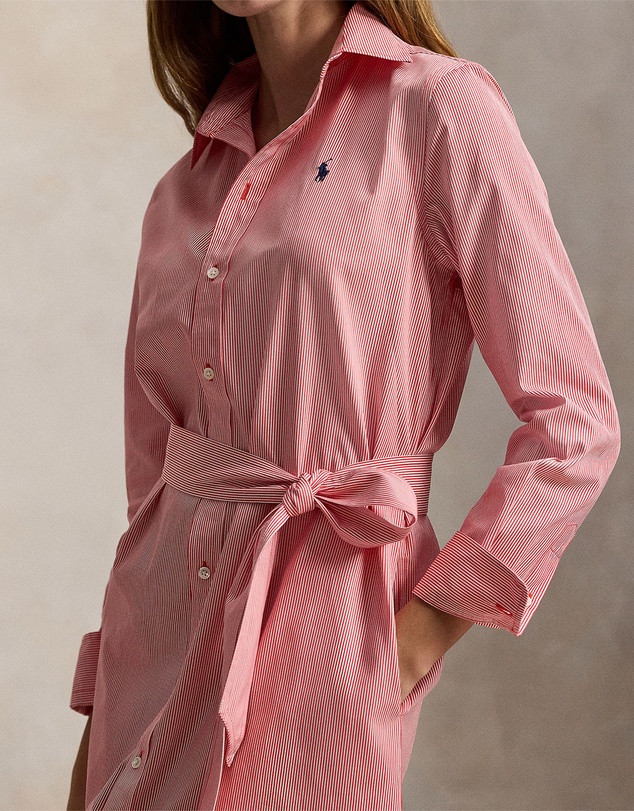 Polo Ralph Lauren - Belted Striped Cotton Shirtdress - The ICONIC Exclusive