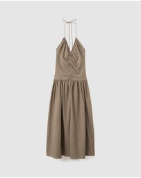 M.N.G - Midi Dress with Ruched Check Detail