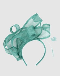 Max Alexander - Sinamay Teal Racing Fascinator