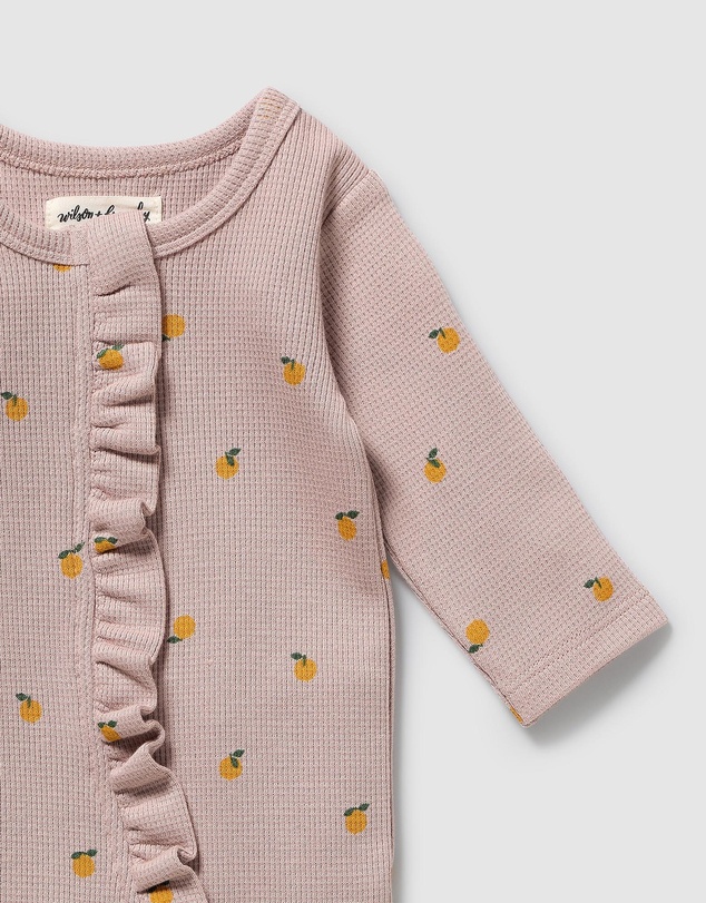 Wilson & Frenchy - Organic Waffle Ruffle Zipsuit - Babies