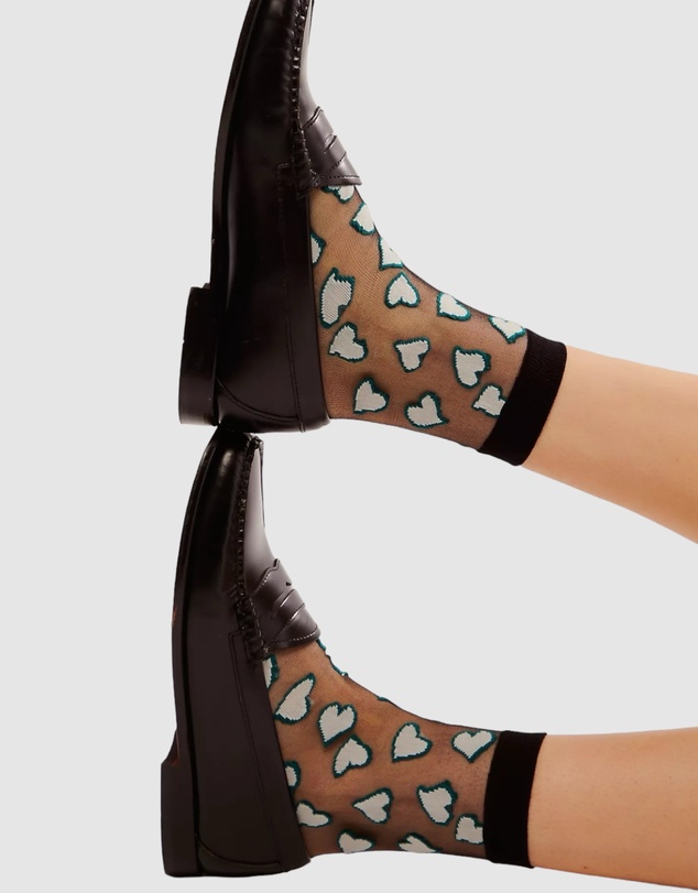 High Heel Jungle - Heart of Glass Socks - Black