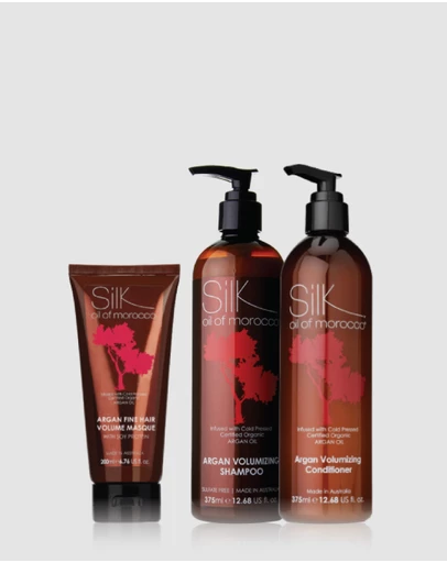 Silk Oil of Morocco - Moisture + Thickening 3 Step Hair Routine
