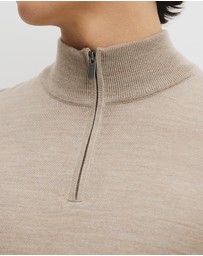 Country Road - Australian Merino Long Sleeve Vam Half Zip Knit