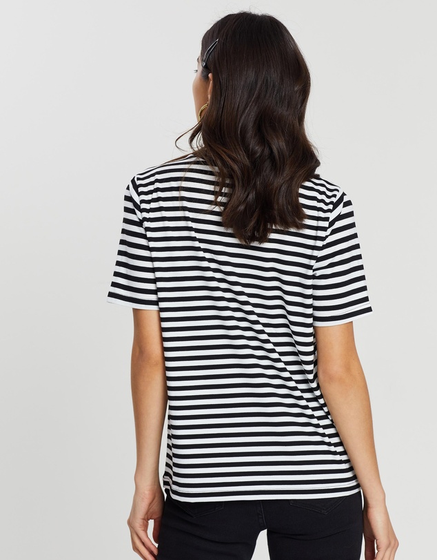 Dazie - Beverly Stripe Short Sleeve Crew Neck Tee