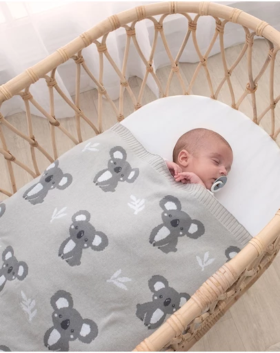 Living Textiles - Australiana Jacquard Blanket - Koala/Grey