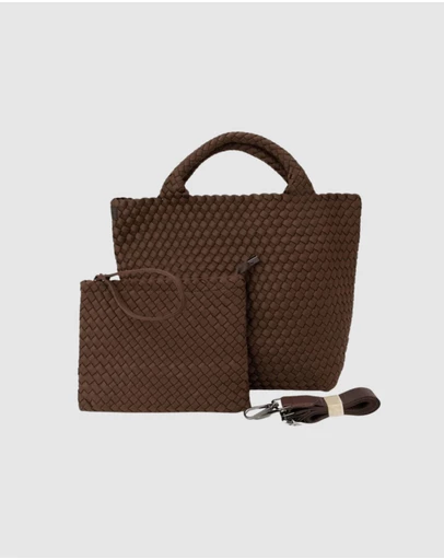 Chuchka - Woven Neoprene Shoulder Tote - Choc Brown