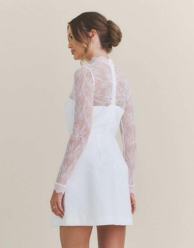 Six Stories - Lace Sleeve Cup Detail Mini Dress