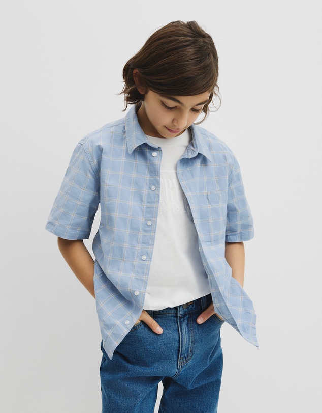 Country Road - Teen Contrast Check Short Sleeve Shirt