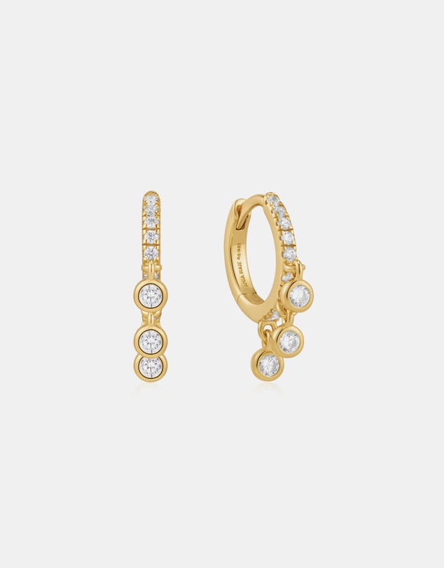 Ania Haie - Ania Haie Gold Trio-Drop Huggie Hoop Earrings
