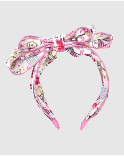 Claris The Chicest Mouse In Paris By Pink Poppy - Claris Fashion Print Headband with Bow