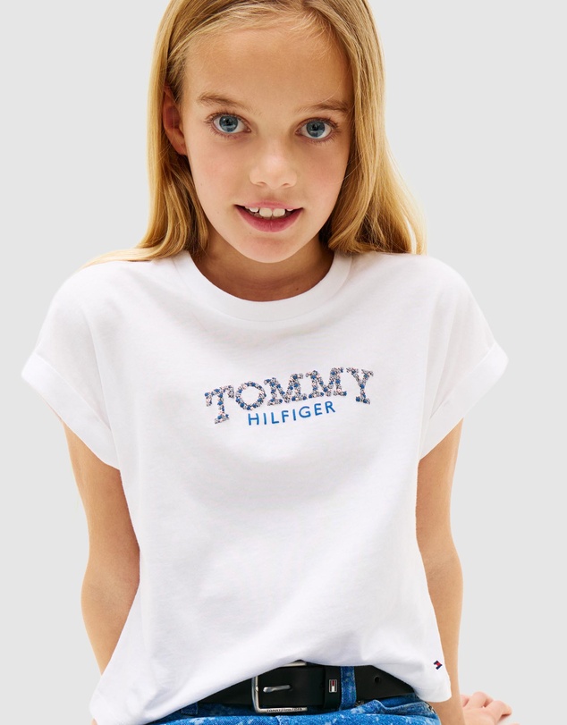 Tommy Hilfiger - Floral Logo Relaxed Crew Neck T-Shirt - Kids