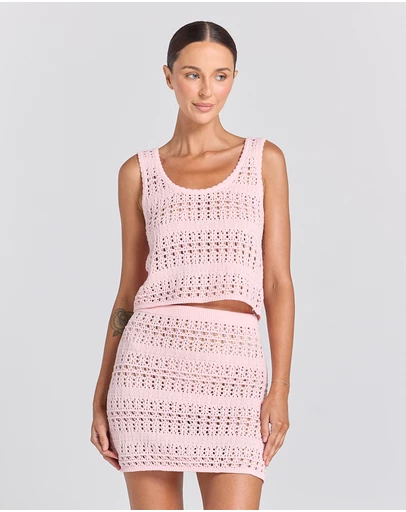 Poolside Paradiso - Maya Knit Sunrise Top - Pink
